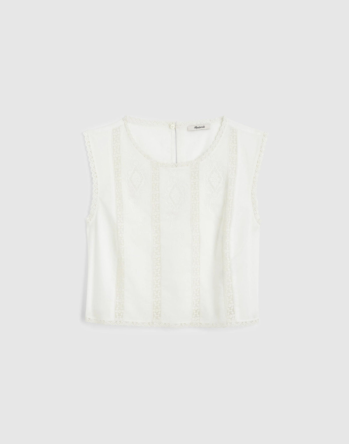 Embroidered Lace-Insert Top