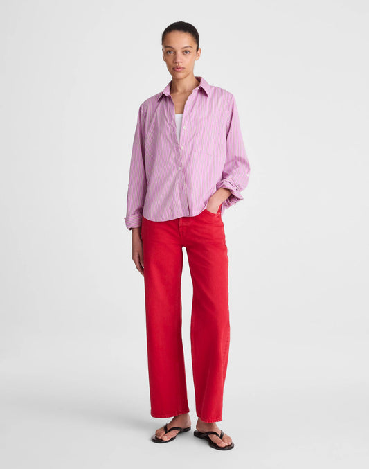 The Signature Y-Neck Shirt in Poplin