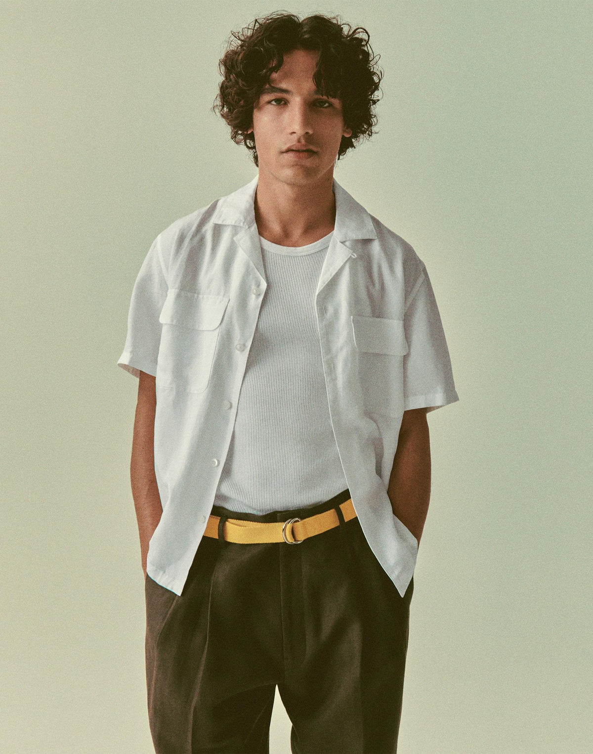 Short-Sleeve Camp Shirt in Archive Linen Blend