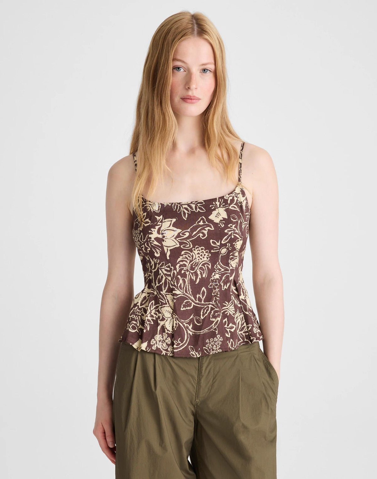 Darted Peplum Cami Top
