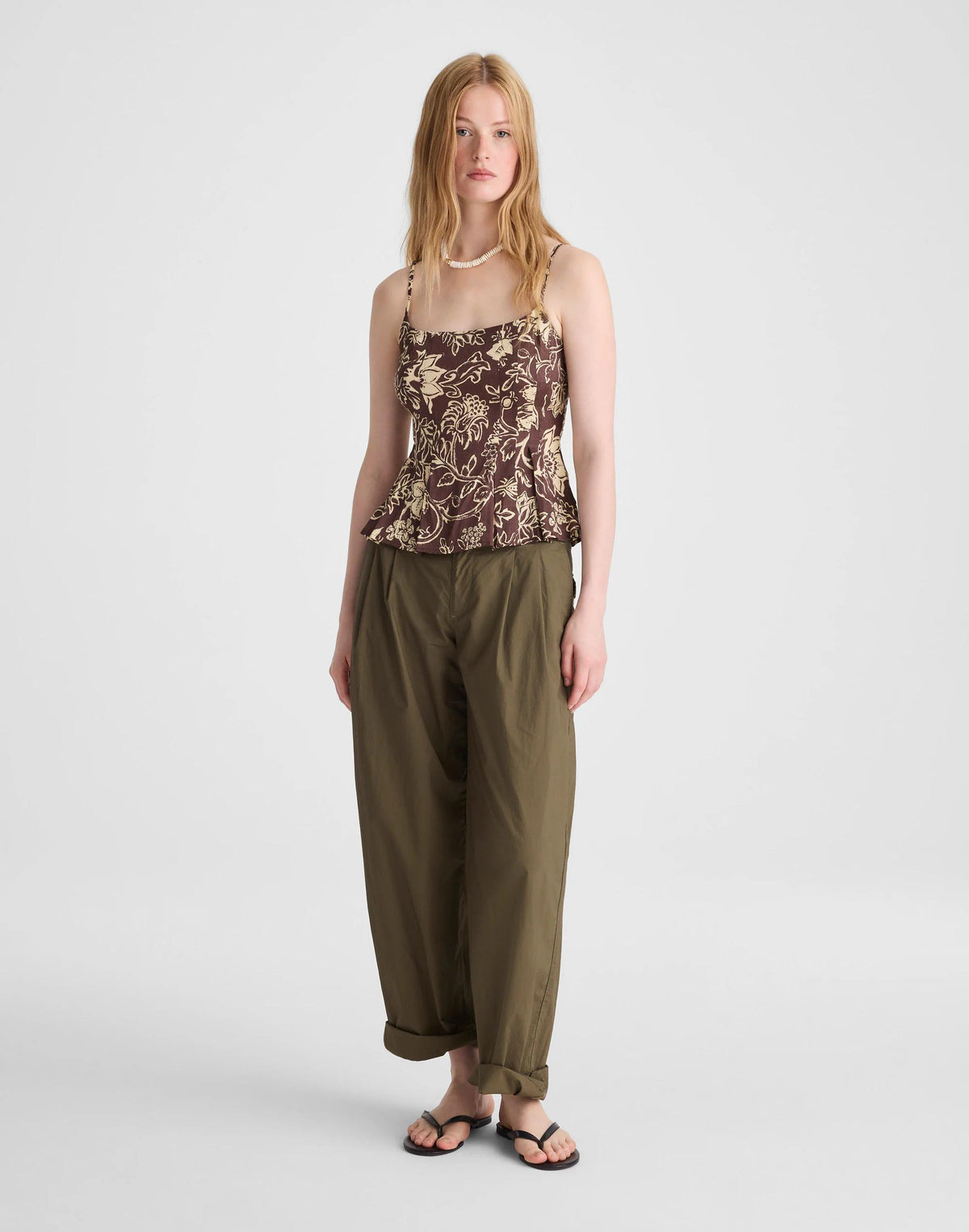 Darted Peplum Cami Top