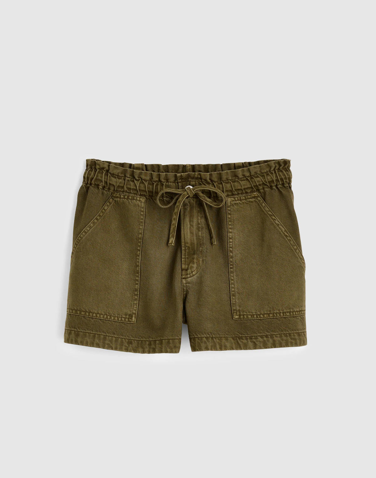 Pull-On Utility Shorts in Airy Denim