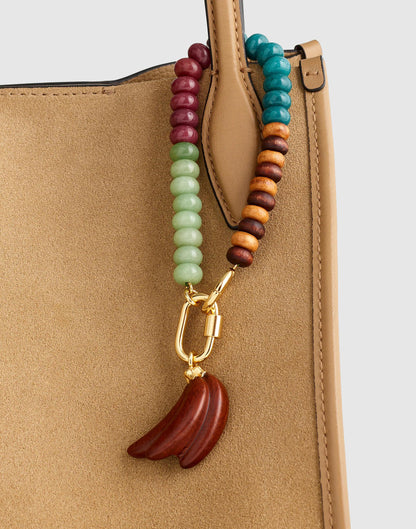 Wooden Banana Beaded Bag Charm