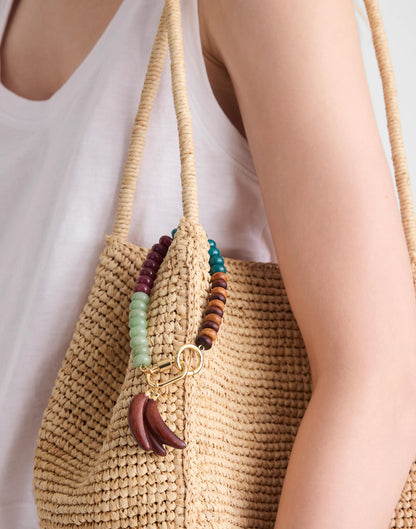 Wooden Banana Beaded Bag Charm