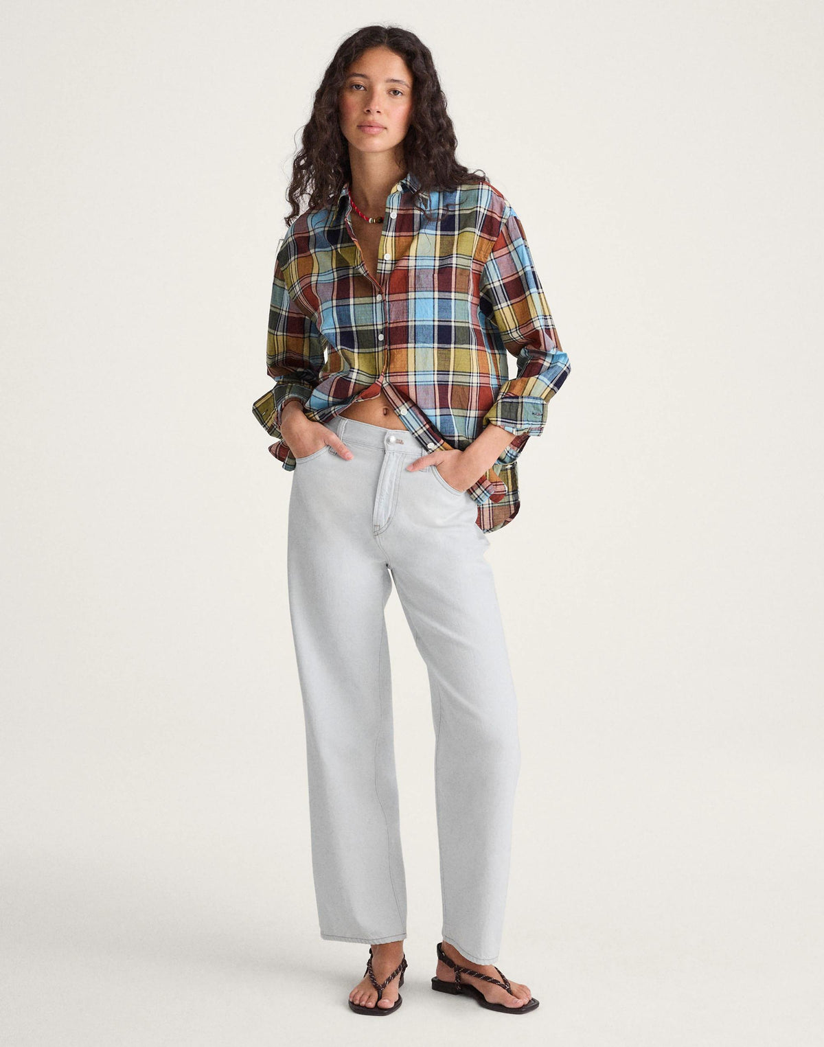 The Short Perfect Vintage Wide-Leg Crop Jean in Airy Denim