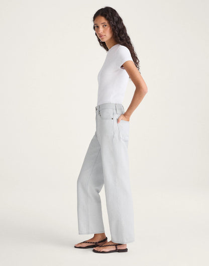The Short Perfect Vintage Wide-Leg Crop Jean in Airy Denim
