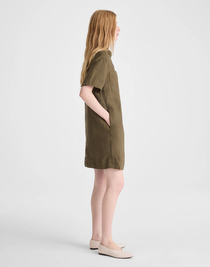 Relaxed Mini Shirtdress in 100% Linen
