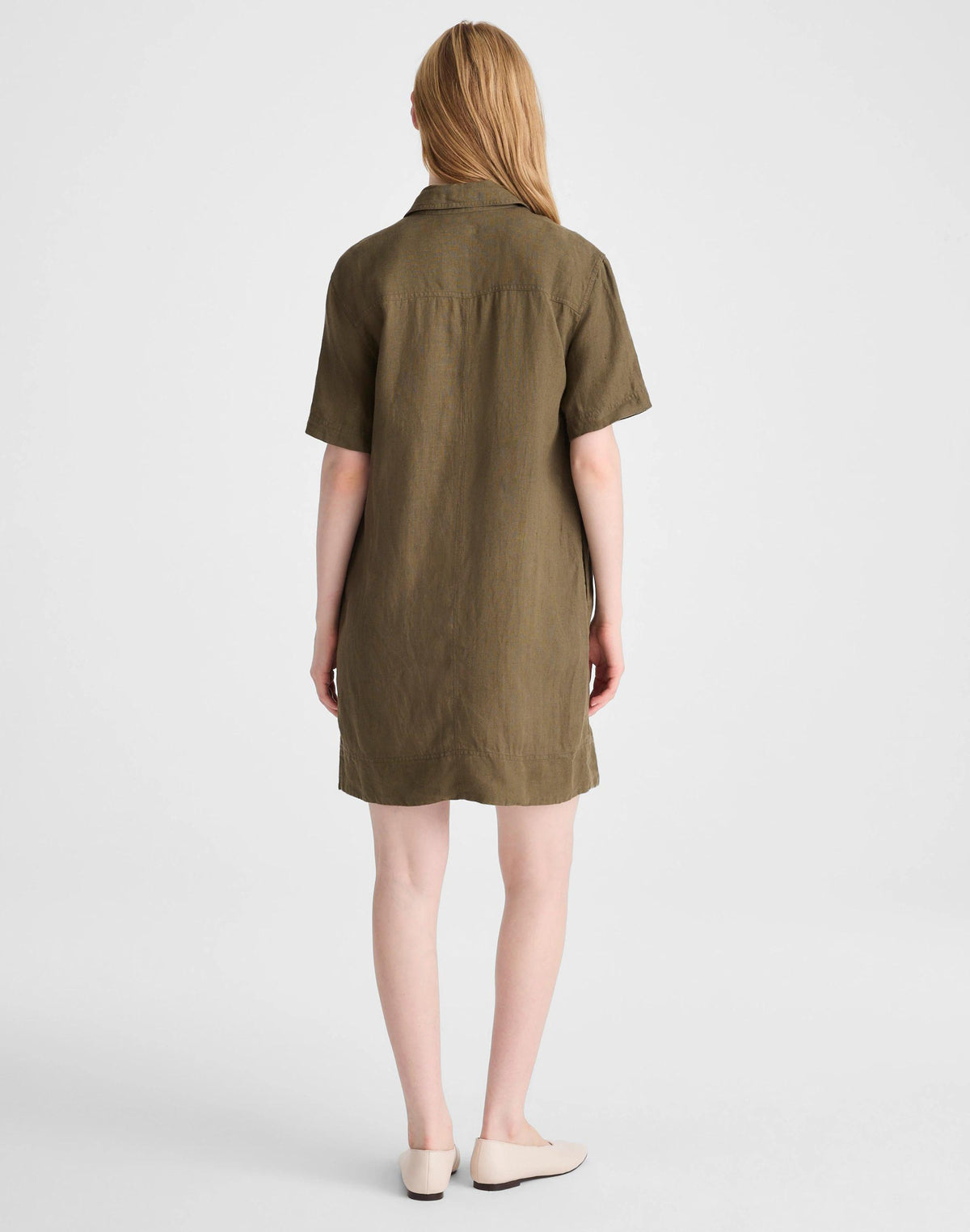 Relaxed Mini Shirtdress in 100% Linen