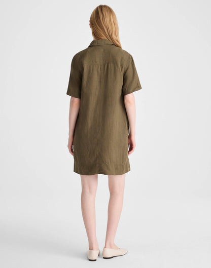 Relaxed Mini Shirtdress in 100% Linen