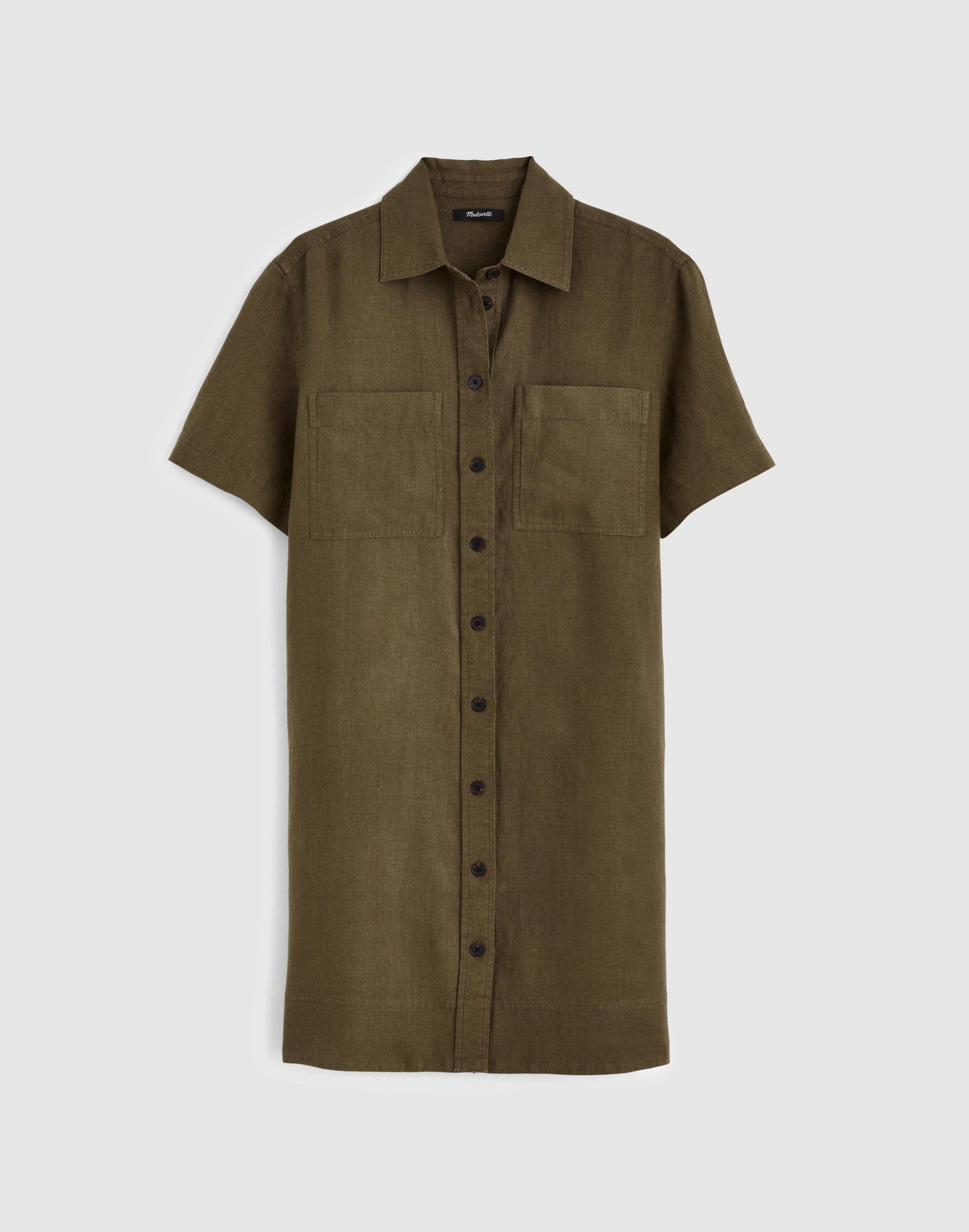 Relaxed Mini Shirtdress in 100% Linen