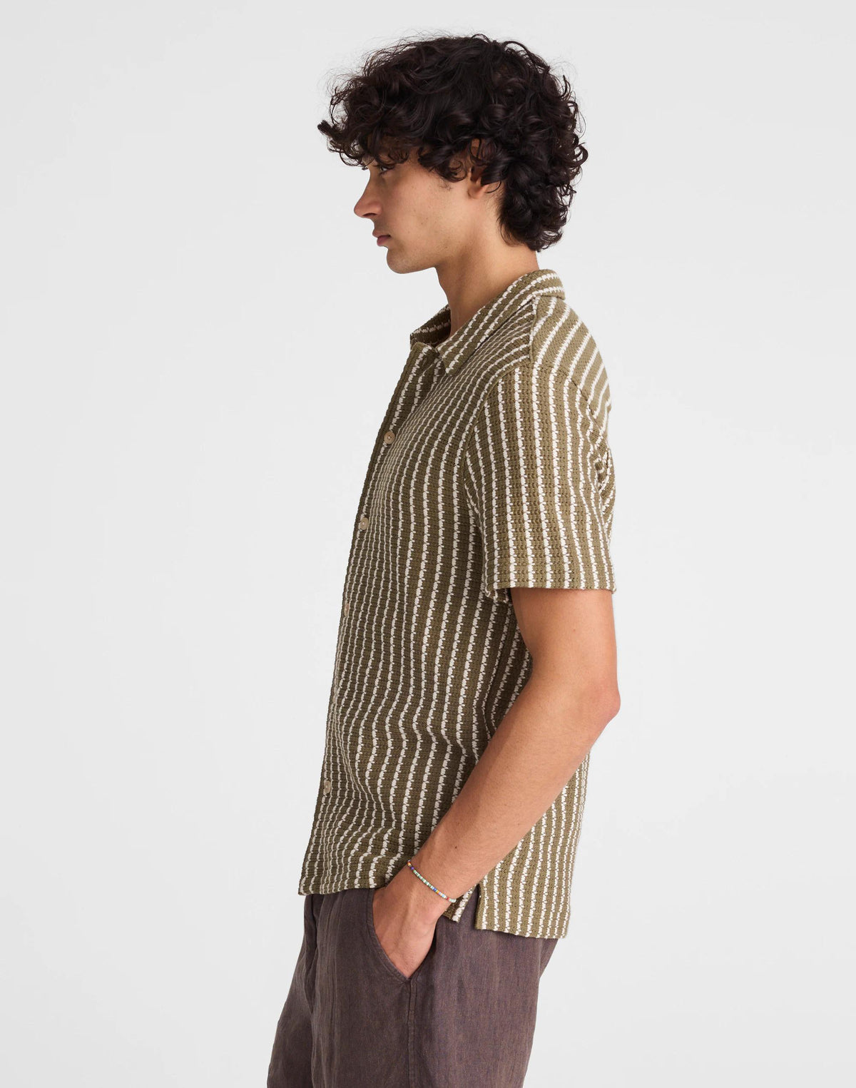 Textured-Knit Short-Sleeve Shirt