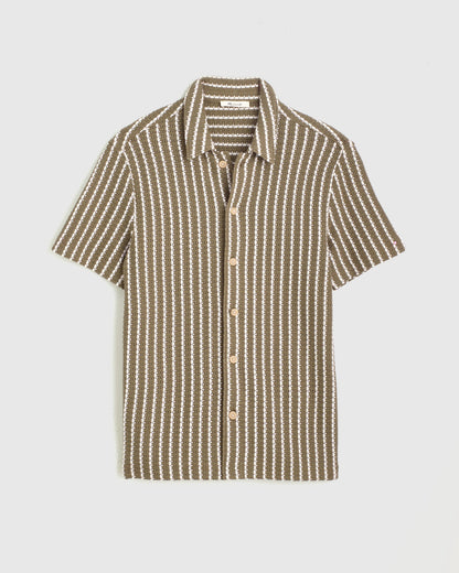 Textured-Knit Short-Sleeve Shirt