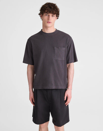 Double-Pleated Shorts in Meridian Linen Blend