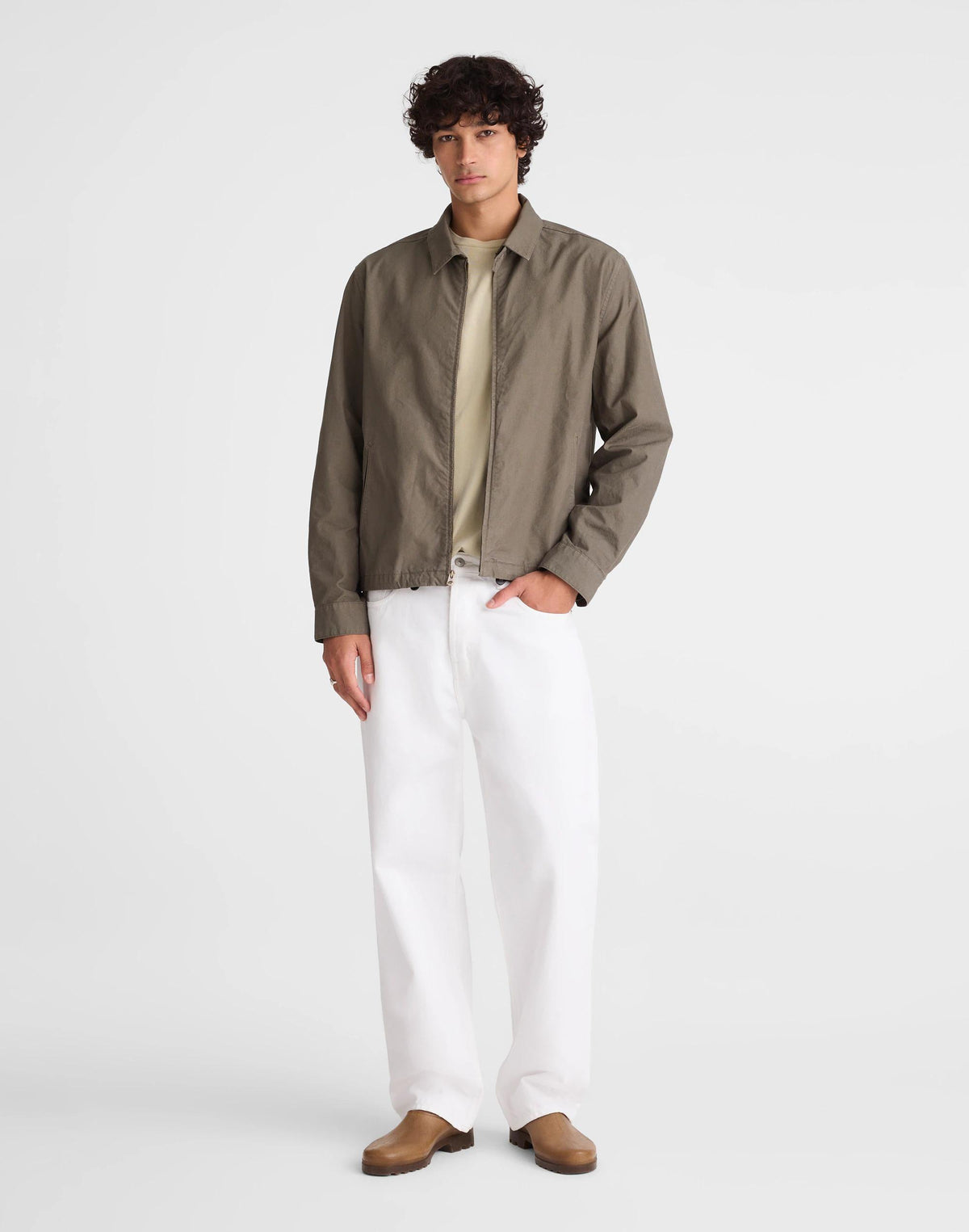 Zip Jacket in Cotton Twill