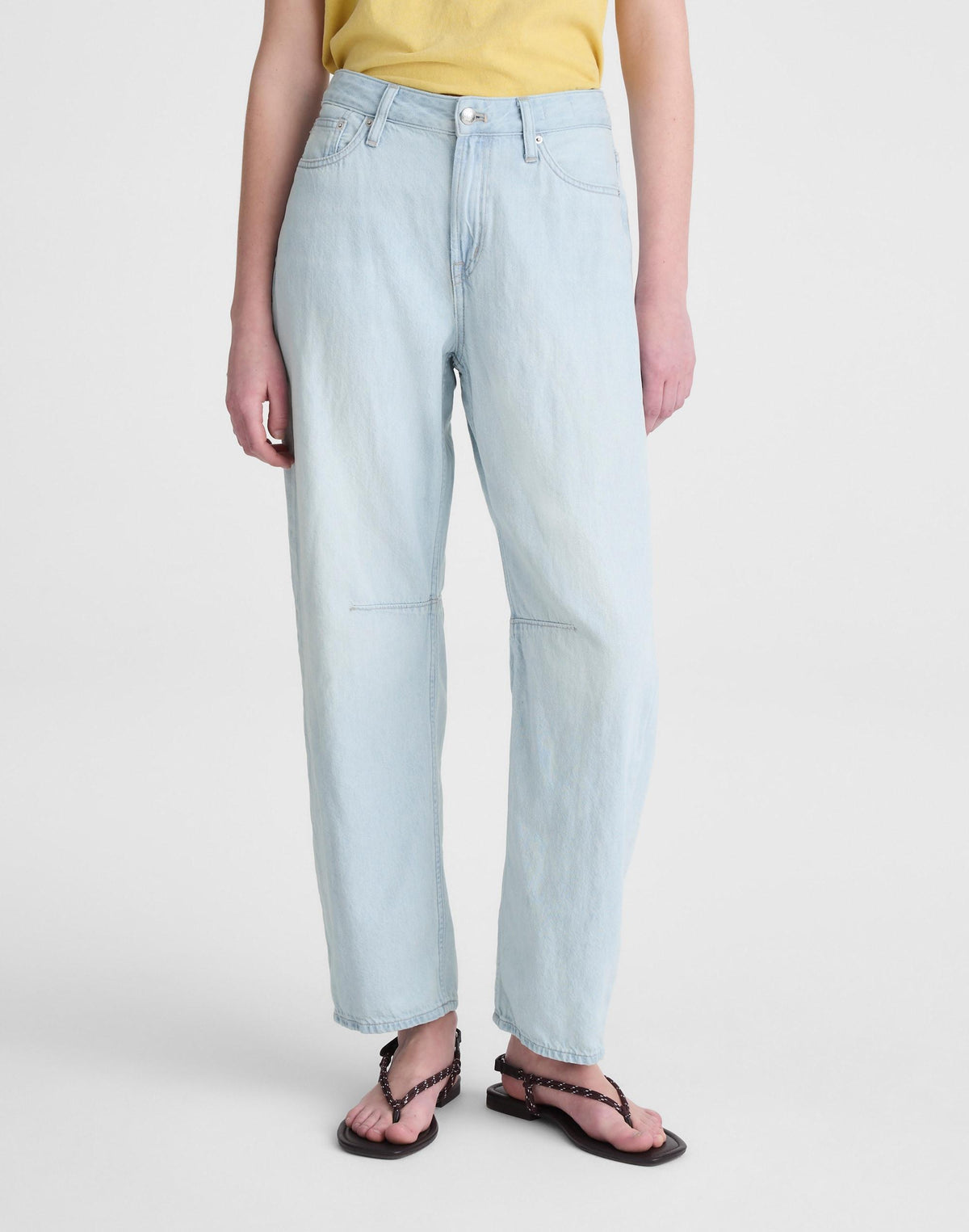 The Darted Barrel-Leg Jean in Airy Denim
