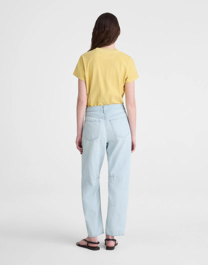 The Darted Barrel-Leg Jean in Airy Denim