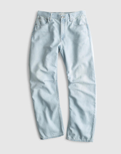 The Darted Barrel-Leg Jean in Airy Denim