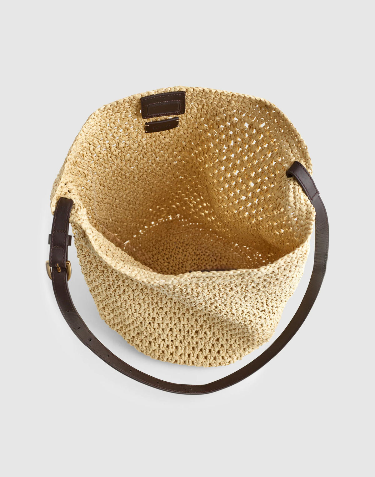 Handwoven Straw Bucket Bag