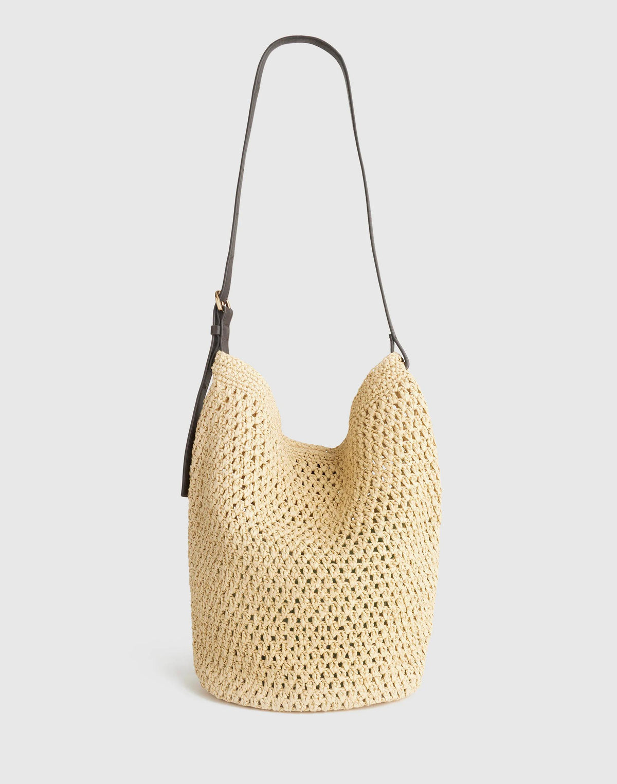 Handwoven Straw Bucket Bag