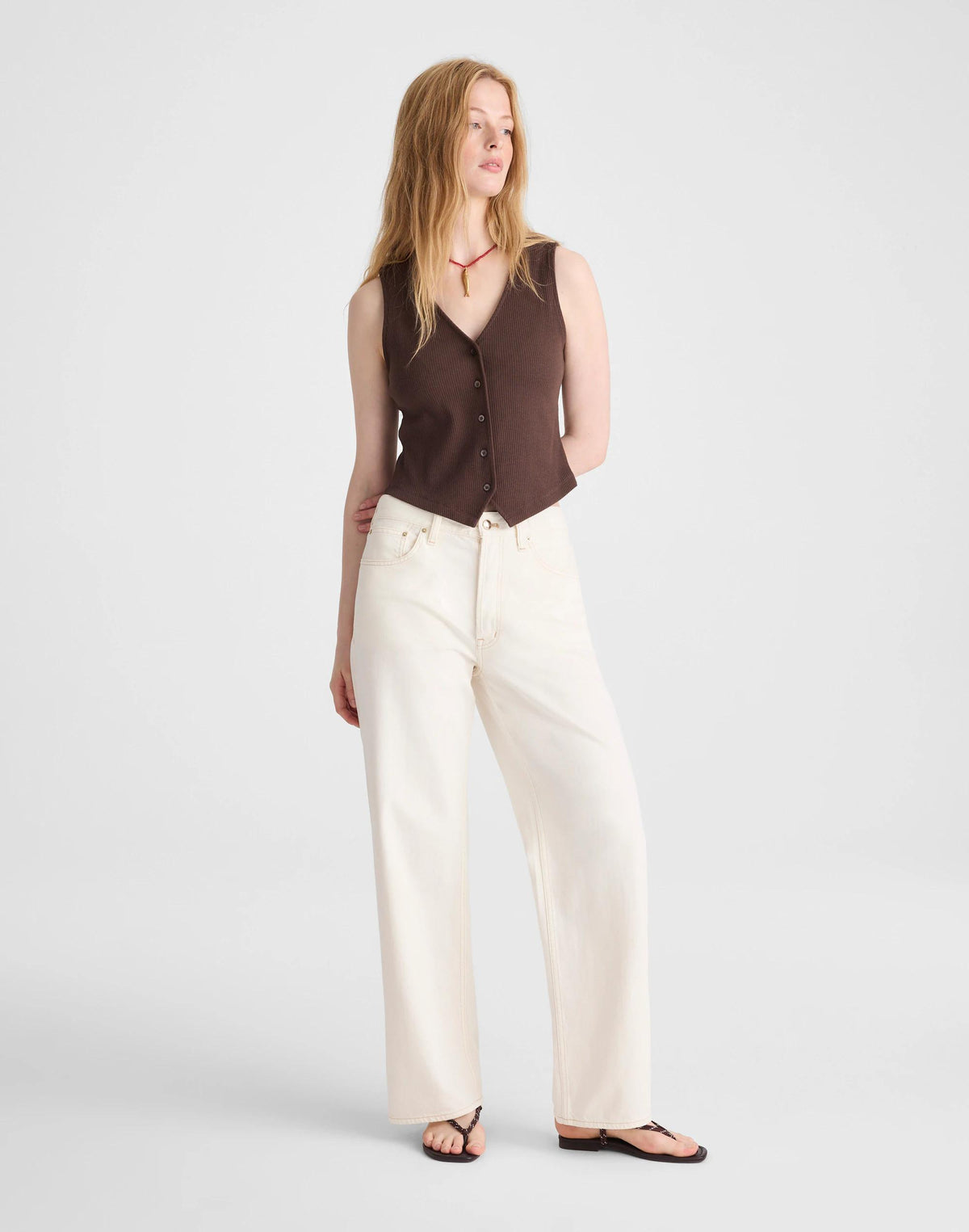 Ribbed V-Neck Vest