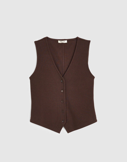 Ribbed V-Neck Vest