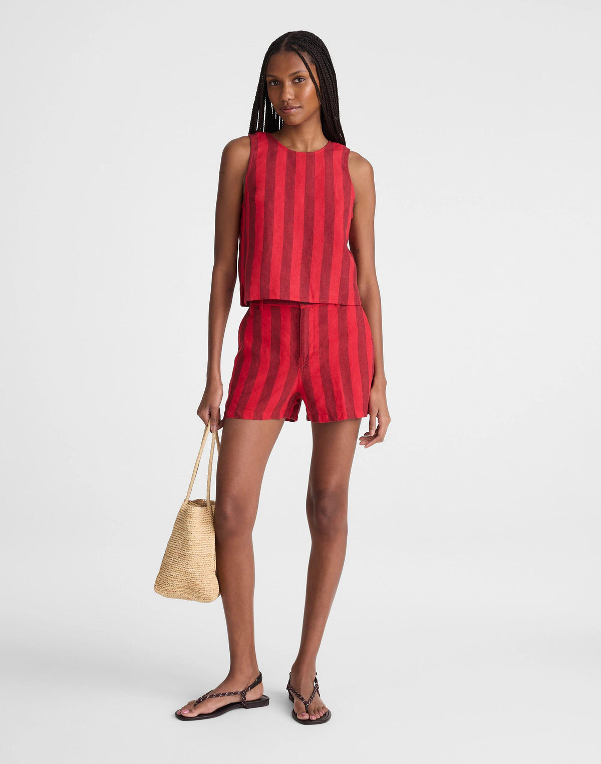 Tie-Back Shell Top in 100% Linen