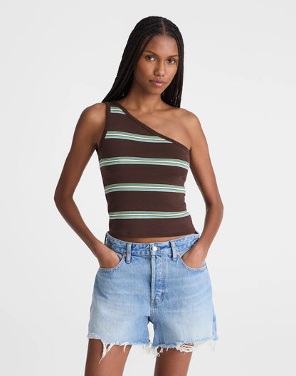 Madewell x Shopbop '90s One-Shoulder Tank in Compact Cotton