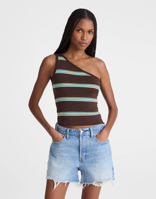 Madewell x Shopbop '90s One-Shoulder Tank in Compact Cotton