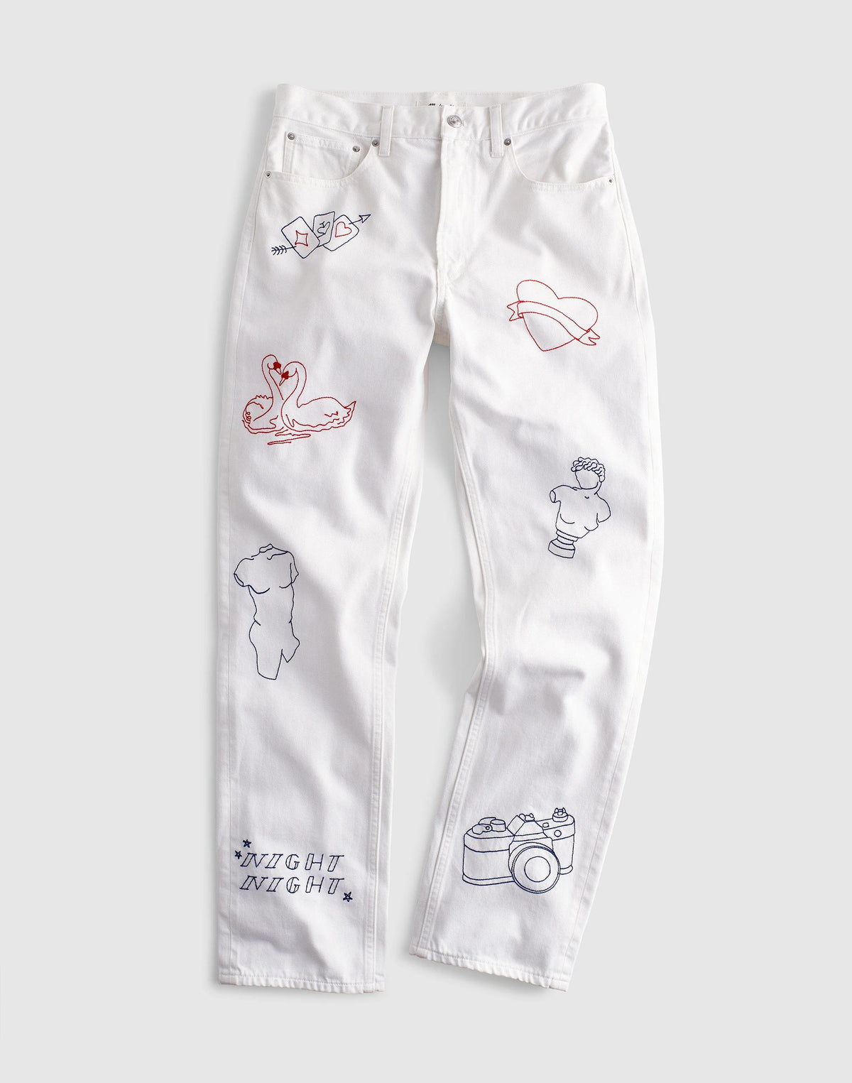 Embroidered Slim Boyfriend Jean