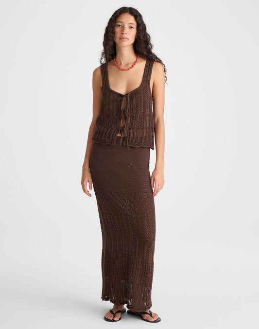 Pointelle-Stitch Maxi Skirt