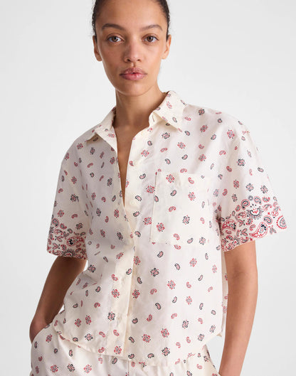 Patch-Pocket Boxy Shirt in Poplin