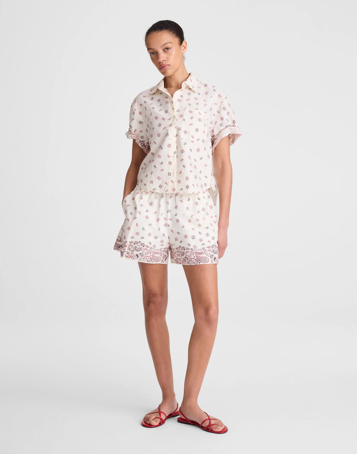 Patch-Pocket Boxy Shirt in Poplin