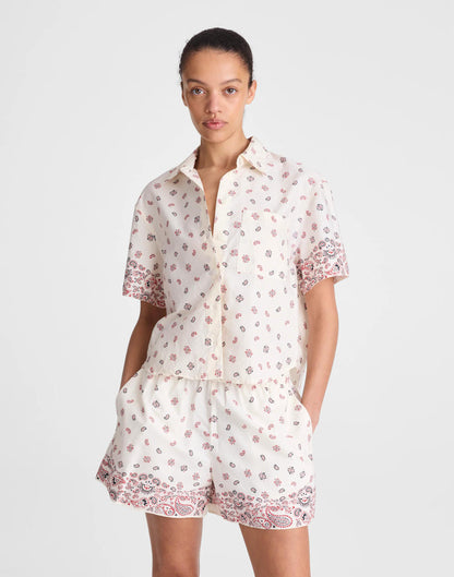 Patch-Pocket Boxy Shirt in Poplin