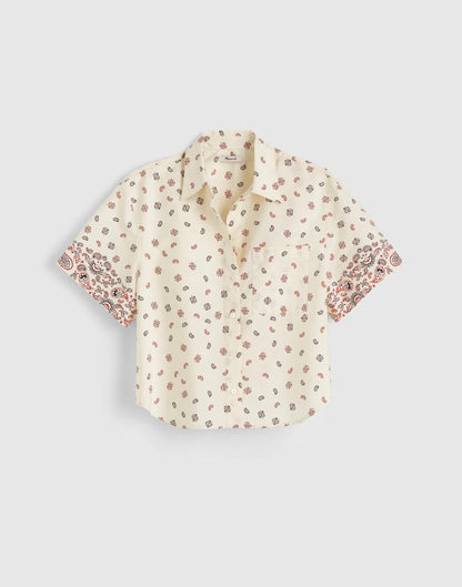 Patch-Pocket Boxy Shirt in Poplin