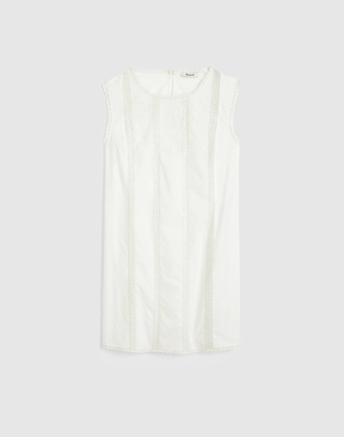 Embroidered Lace-Insert Mini Dress