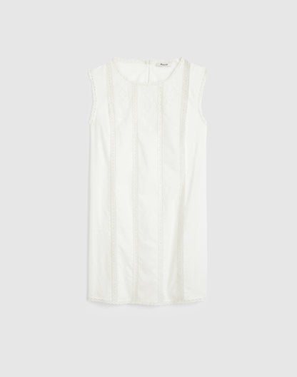 Embroidered Lace-Insert Mini Dress