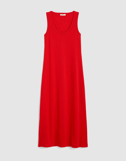 Scoopneck Tank Maxi Dress in Compact Cotton