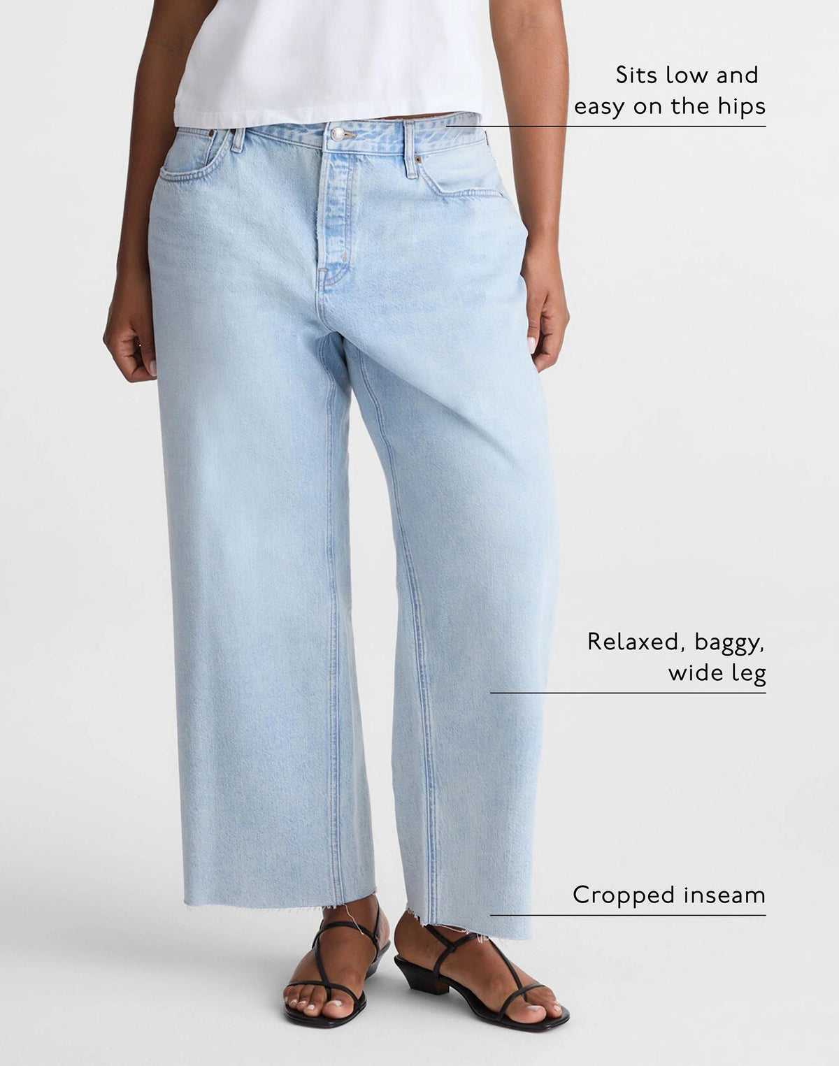 Curvy Low-Slung Baggy Crop Jeans in Foster Wash