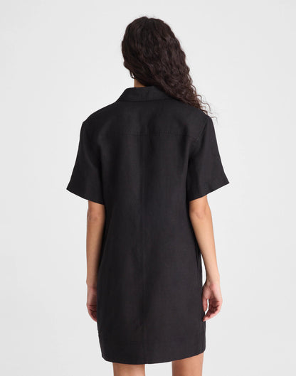 Relaxed Mini Shirtdress in 100% Linen