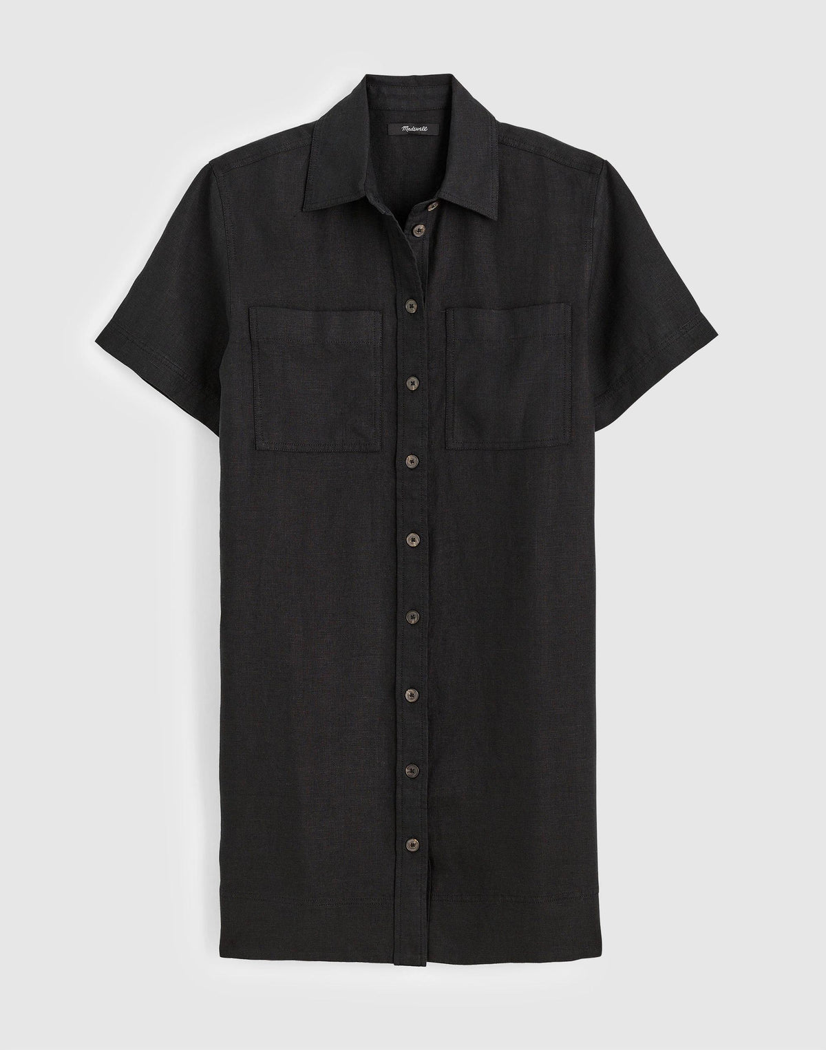 Relaxed Mini Shirtdress in 100% Linen