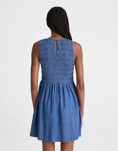 The Denim Melody Smocked Mini Dress