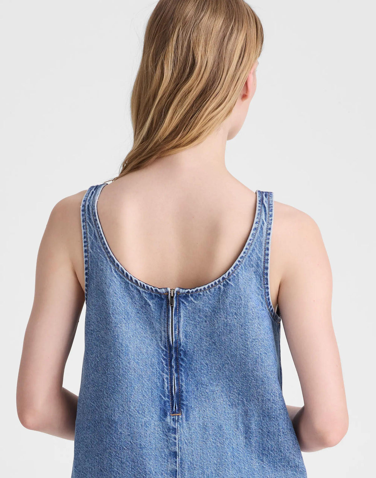 Denim Embroidered Mini Dress