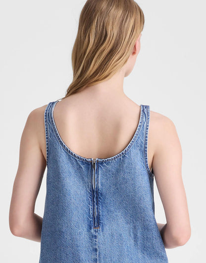 Denim Embroidered Mini Dress
