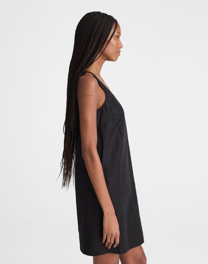 Scoopneck Mini Shift Dress in 100% Linen
