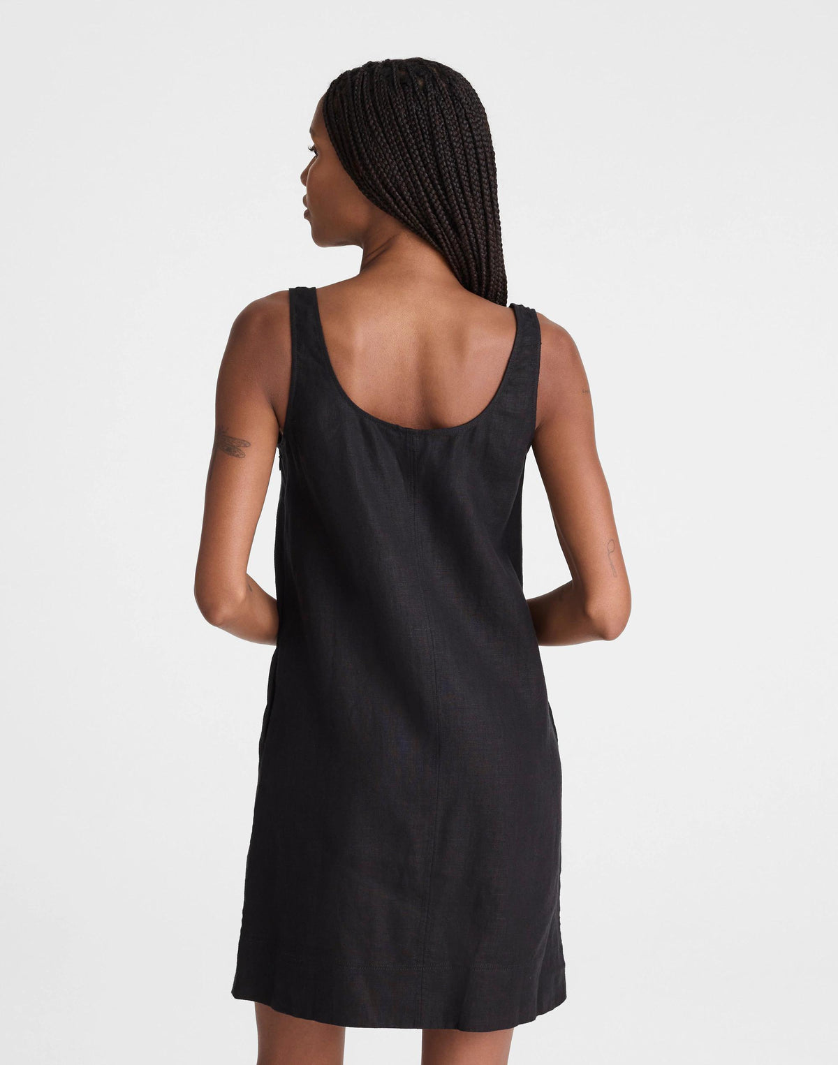 Scoopneck Mini Shift Dress in 100% Linen