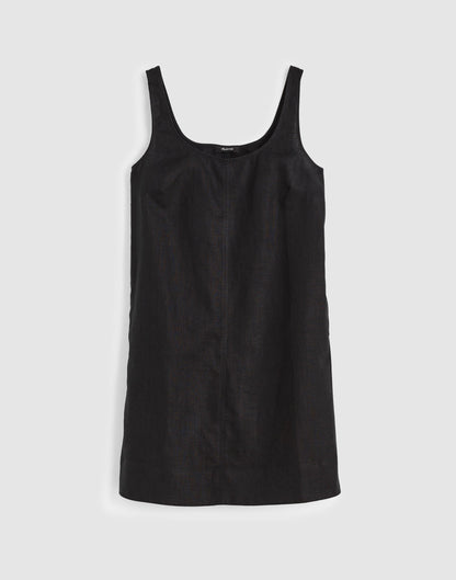 Scoopneck Mini Shift Dress in 100% Linen