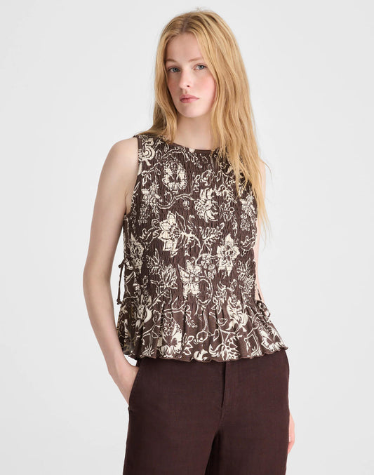Side-Tie Smocked Tank