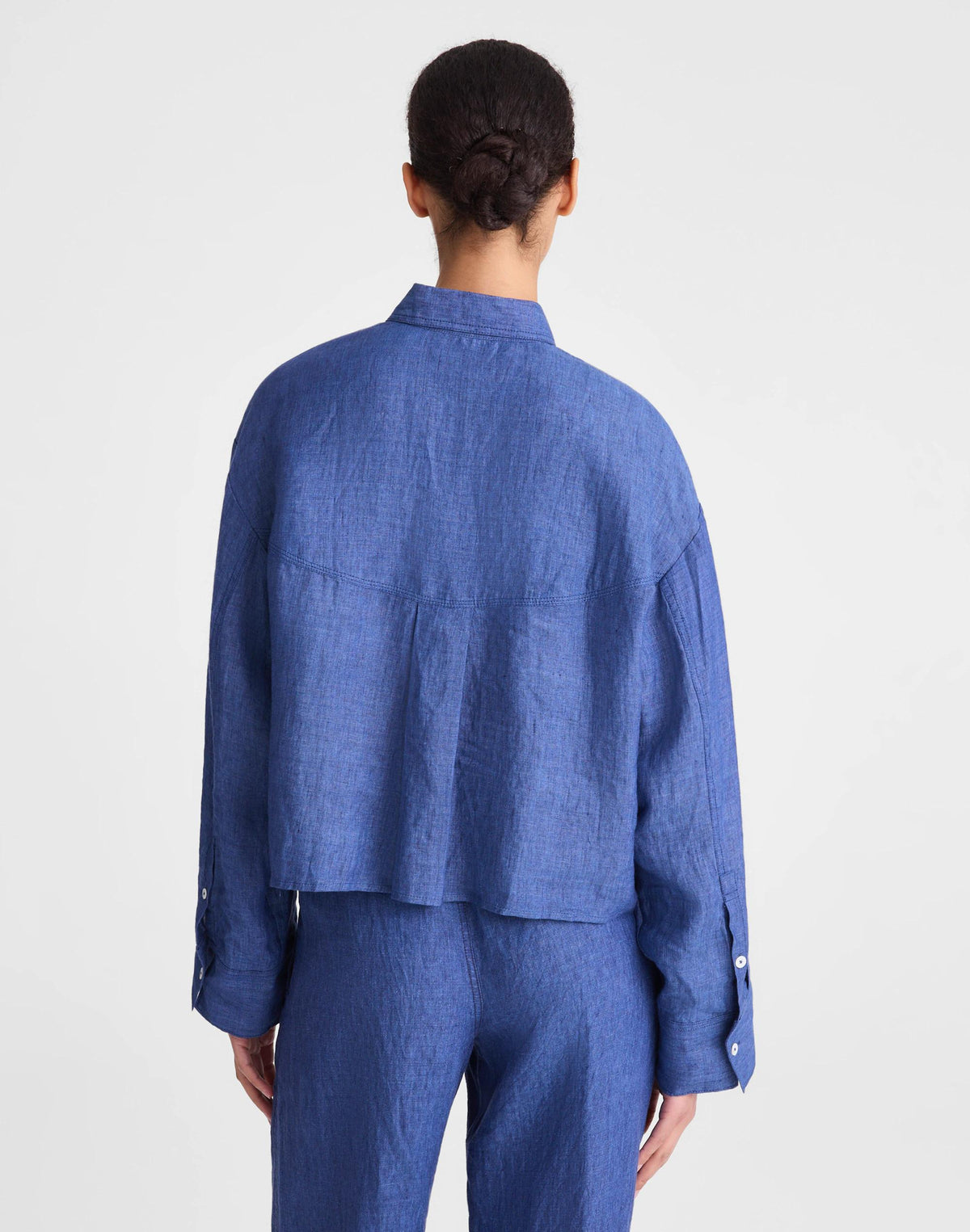 Straight-Hem Shirt in 100% Linen