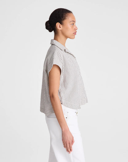 Notch-Collar Popover Shirt
