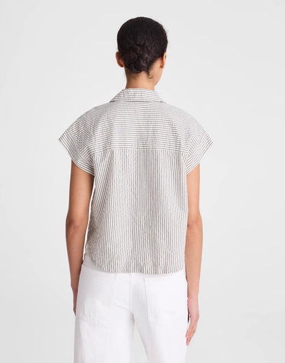 Notch-Collar Popover Shirt
